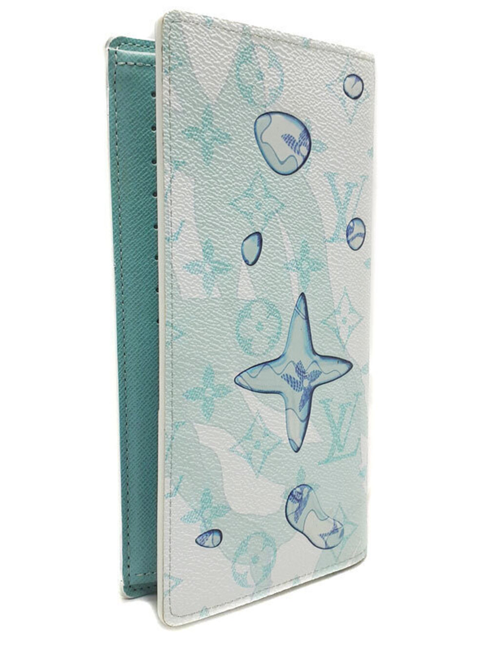 Louis Vuitton Portefeuille Brazza fold Garden Aqua Long Wallet Monogram Bi Brown